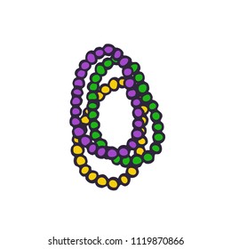 Mardi Gras beads doodle icon