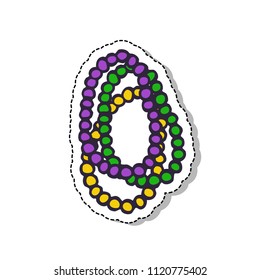 Mardi Gras beads doodle icon