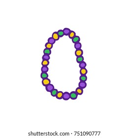 Mardi Gras beads doodle icon