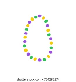 Mardi Gras beads doodle icon