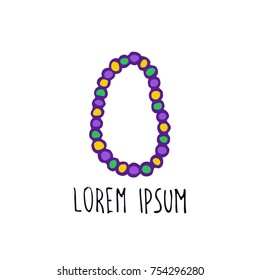 Mardi Gras beads doodle icon