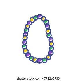 Mardi Gras beads doodle icon