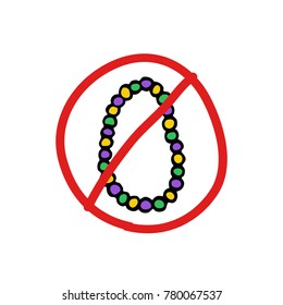 Mardi Gras beads doodle icon