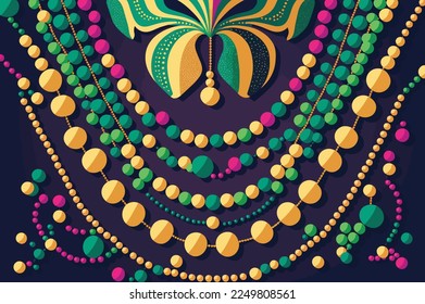Mardi gras beads illustration background