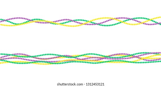 Mardi gras beads isolated on white background. Vector