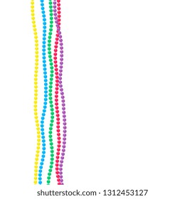 Mardi gras beads isolated on white background. Vector
