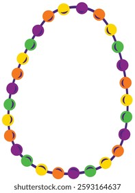 Mardi Gras Beads Necklace Hand Drawn Vector Illustration