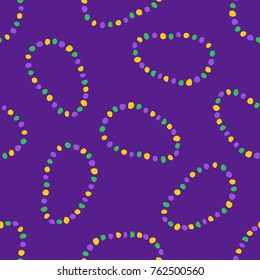 Mardi Gras beads seamless doodle pattern