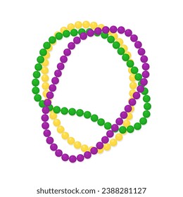 Mardi Gras beads traditional colors vector illustration on a white background