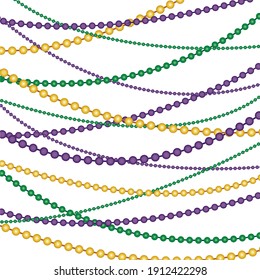 Mardi Gras Beads Vector Background Pattern