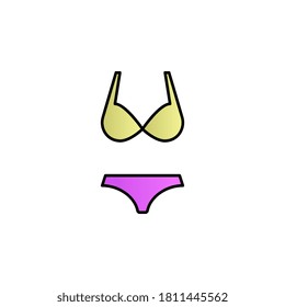Mardi gras, bikini color gradient vector icon