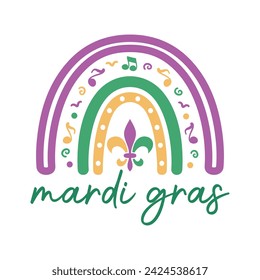 Mardi Gras Boho Rainbow Design