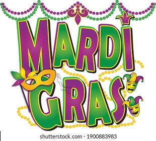 Mardi Gras Bold Colors Graphic