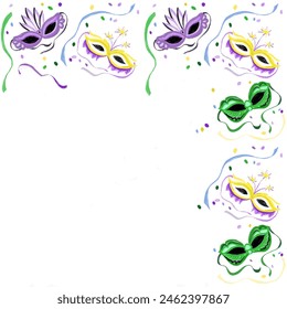 Mardi Gras border for posters, invitations, signs, menus, etc.