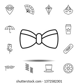 Mardi gras, bow icon. Simple thin line, outline vector element of Mardi Gras icons set for UI and UX, website or mobile application