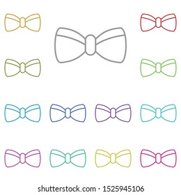 Mardi gras, bow multi color icon. Simple thin line, outline vector of Mardi Gras icons for UI and UX, website or mobile application