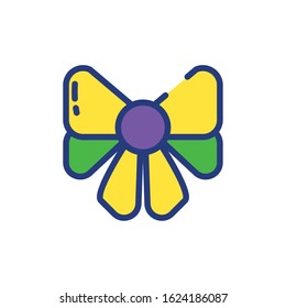 Mardi gras bowtie design, Party carnival decoration celebration festival holiday fun new orleans and traditional theme Vector illustration