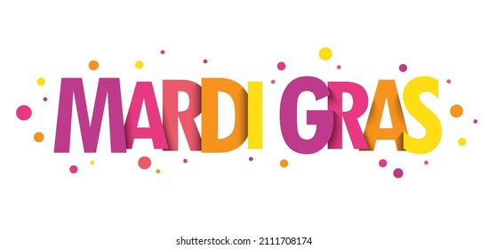 MARDI GRAS bright vector banner with colorful dots