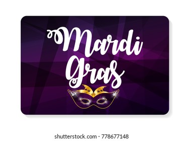 Mardi Gras Brochure Template.Celebration Greeting Card Backround. Vecor Illustration