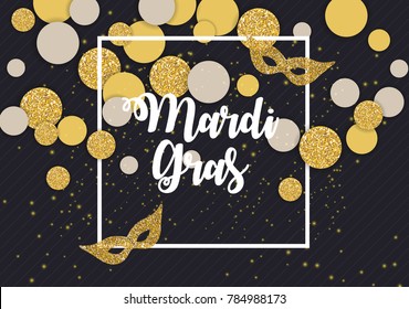 Mardi Gras Brochure Template.Celebration Greeting Card Backround. Vecor Illustration EPS10