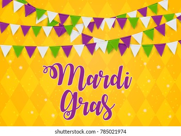 Mardi Gras Brochure Template.Celebration Greeting Card Backround. Vecor Illustration EPS10