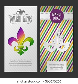 Mardi Gras Brochures. Fat Tuesday Posters On A Diamond Background