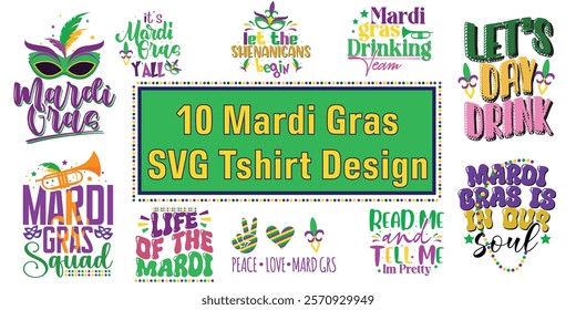 Mardi Gras Bundle, Mardi Gras Tshirt design, Happy Mardi Gras Png, Fleur De Lis Png, Mardi Gras Coquette Bow tshirt design, Hand Drawn, Brushstroke