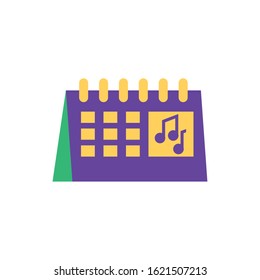 Mardi gras calendar design, Party carnival decoration celebration festival holiday fun new orleans and traditional theme Vector illustration
