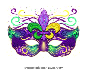 Mardi Gras card. Carnival. Mask. Wall sticker