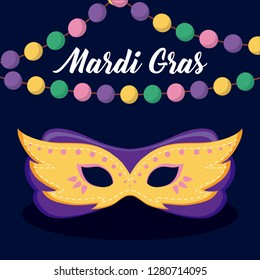 mardi gras card with mask