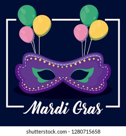 mardi gras card with mask