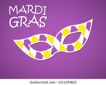 Mardi gras card with mask. Vector