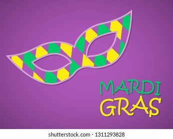 Mardi gras card with mask. Vector