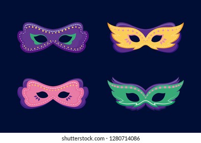 mardi gras card with masks