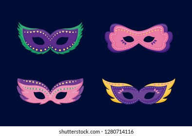 mardi gras card with masks
