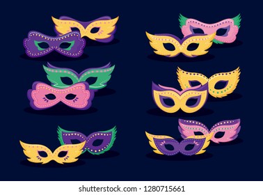 mardi gras card with masks