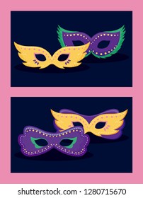 mardi gras card with masks