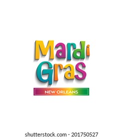 Mardi Gras card sign. Vector design