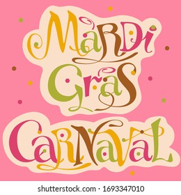 mardi gras & carnaval lettering logo with cap 