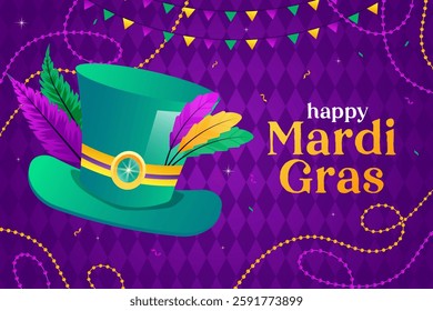 mardi gras carnival background illustration in gradient design