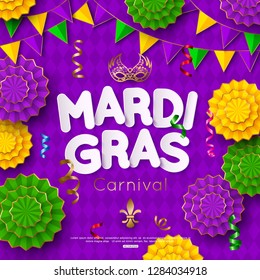 Mardi Gras Carnival background with mask. Shrove Tuesday