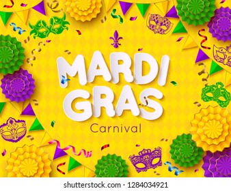 Mardi Gras Carnival background with mask. Shrove Tuesday