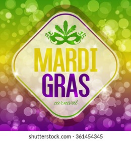 Mardi Gras carnival background with masquerade mask silhouette