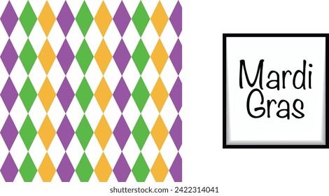 Mardi gras carnival background with Purple and colorful decorative flat elements