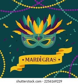 Mardi Gras carnival background. Vector Illustration