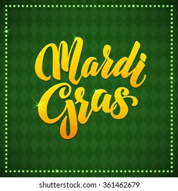 Mardi Gras Carnival Calligraphy Poster. Vector illustration Calligraphic Greeting card. Mardi Gras type treatment