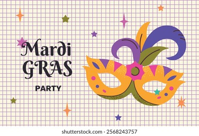 Mardi gras carnival card banner poster invitation illustration