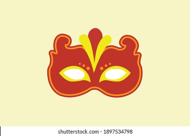 mardi gras carnival cartoon funny colorful mask . Fat tuesday, carnival, festival. Vector isolated on white background. For greeting card, banner, poster 

