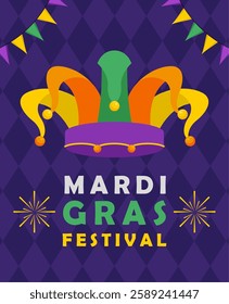 Mardi gras carnival celebration flyer