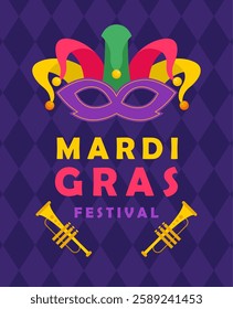 Mardi gras carnival celebration flyer